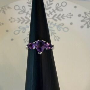 JTV Pear Amethyst Ring in sterling silver!